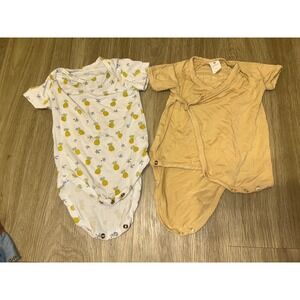 Kate Quinn Bamboo & Coco Moon Pineapple Baby Bodysuit Bundle 3-6M Summer